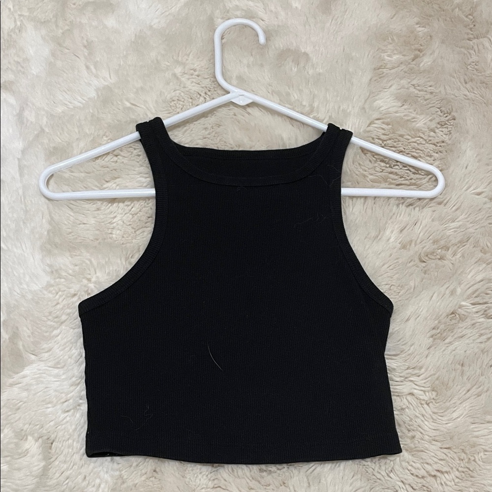 Wild Fable Black Ribbed Crop Top